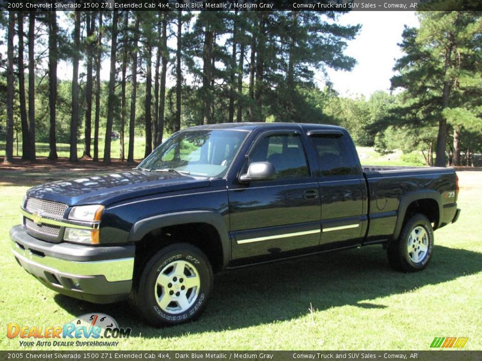 2005 Chevrolet Silverado 1500 Z71 Extended Cab 4x4 Dark Blue Metallic / Medium Gray Photo #1