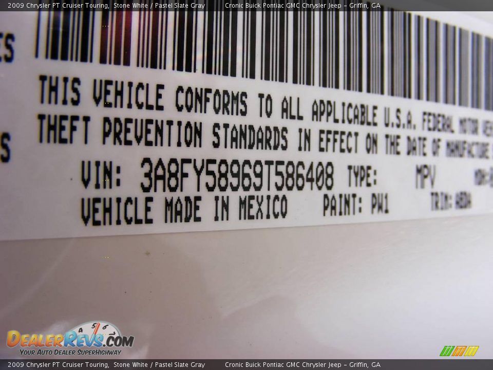 2009 Chrysler PT Cruiser Touring Stone White / Pastel Slate Gray Photo #17
