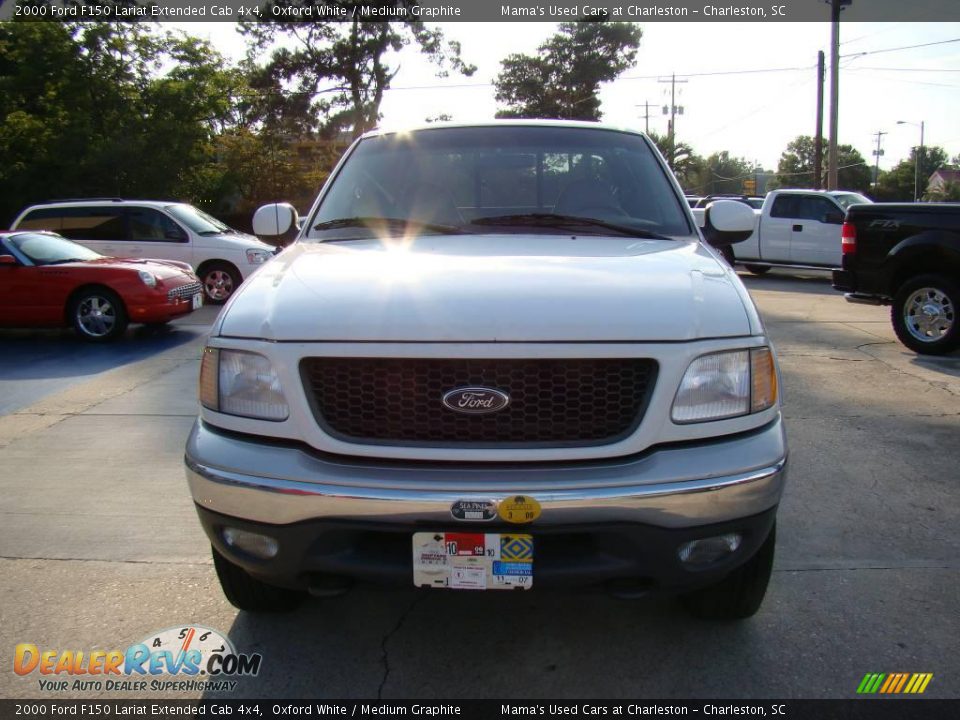 2000 Ford F150 Lariat Extended Cab 4x4 Oxford White / Medium Graphite Photo #3