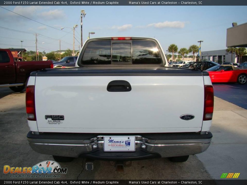 2000 Ford F150 Lariat Extended Cab 4x4 Oxford White / Medium Graphite Photo #7