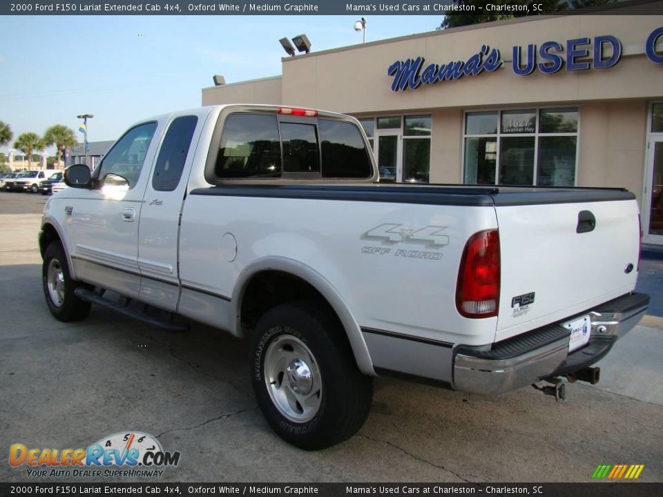 2000 Ford F150 Lariat Extended Cab 4x4 Oxford White / Medium Graphite Photo #9