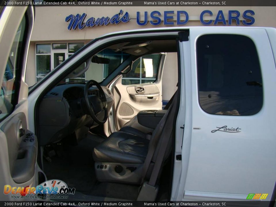 2000 Ford F150 Lariat Extended Cab 4x4 Oxford White / Medium Graphite Photo #10