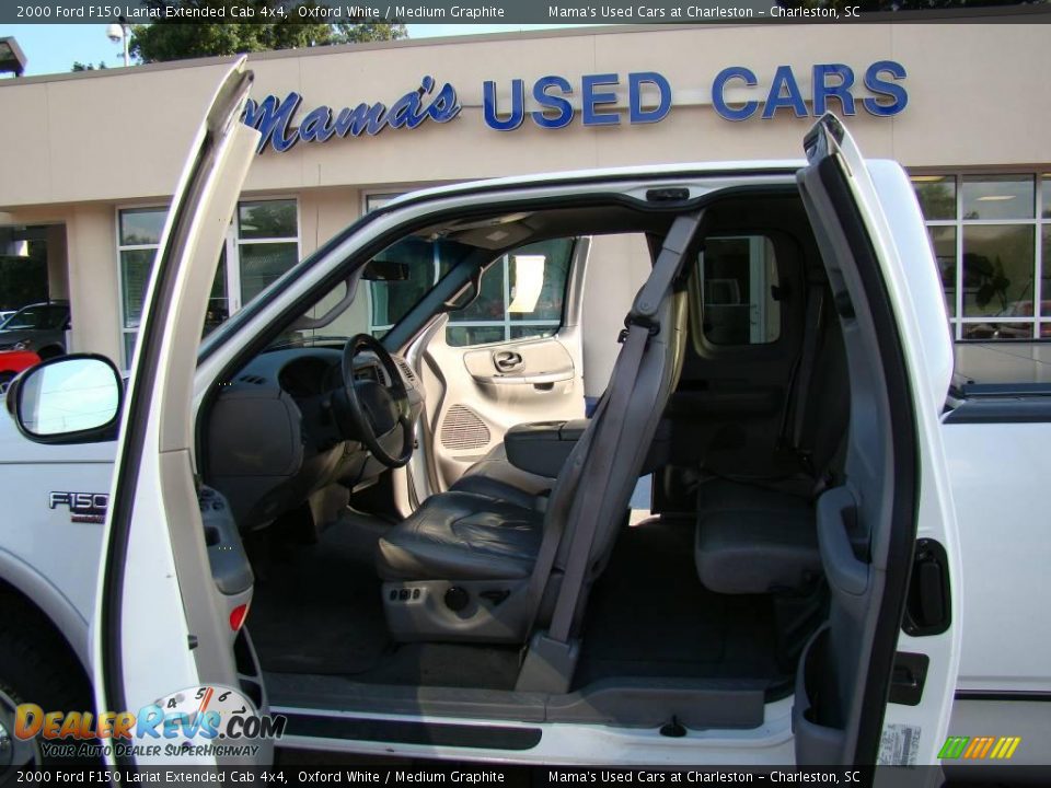 2000 Ford F150 Lariat Extended Cab 4x4 Oxford White / Medium Graphite Photo #11
