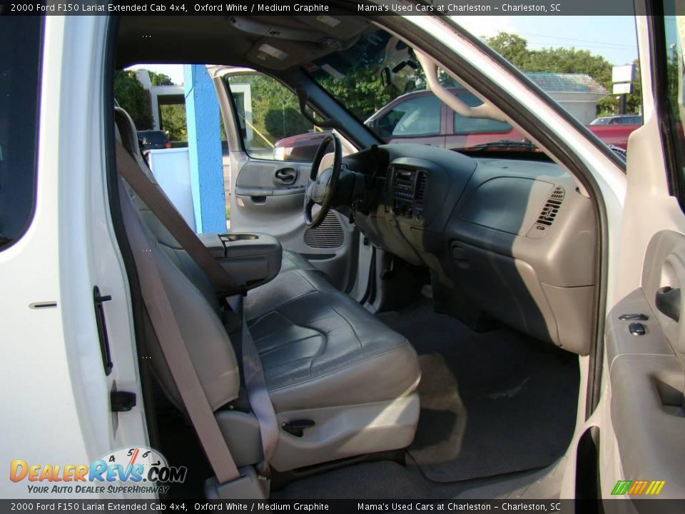 2000 Ford F150 Lariat Extended Cab 4x4 Oxford White / Medium Graphite Photo #12