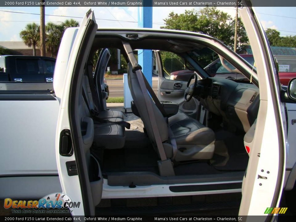 2000 Ford F150 Lariat Extended Cab 4x4 Oxford White / Medium Graphite Photo #13