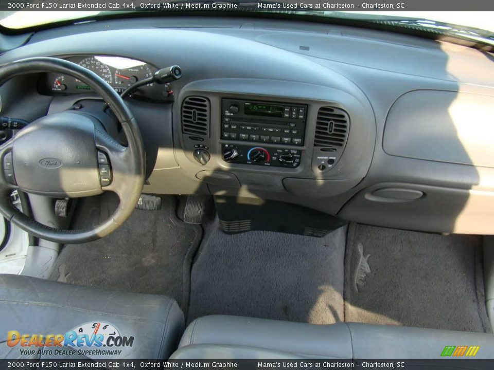 2000 Ford F150 Lariat Extended Cab 4x4 Oxford White / Medium Graphite Photo #14