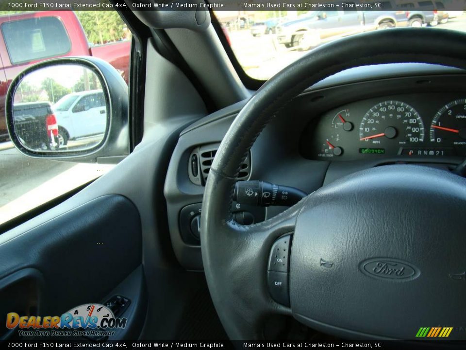 2000 Ford F150 Lariat Extended Cab 4x4 Oxford White / Medium Graphite Photo #17