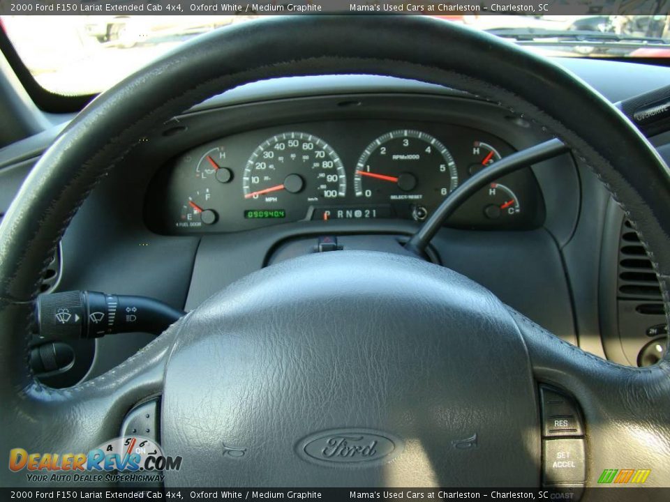 2000 Ford F150 Lariat Extended Cab 4x4 Oxford White / Medium Graphite Photo #18