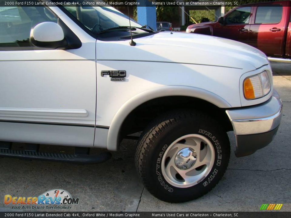2000 Ford F150 Lariat Extended Cab 4x4 Oxford White / Medium Graphite Photo #22