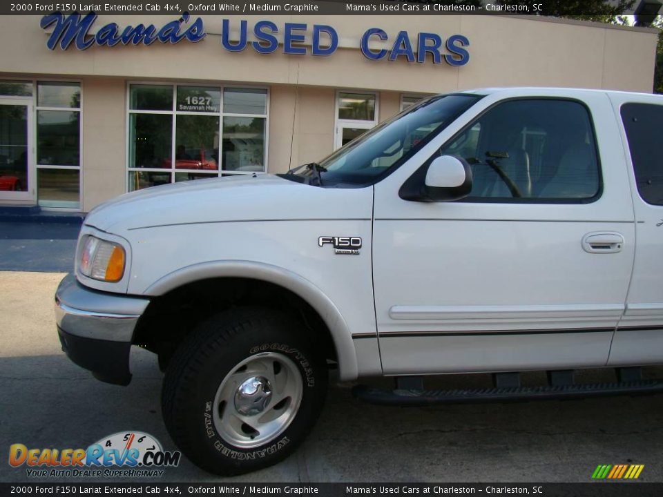 2000 Ford F150 Lariat Extended Cab 4x4 Oxford White / Medium Graphite Photo #23