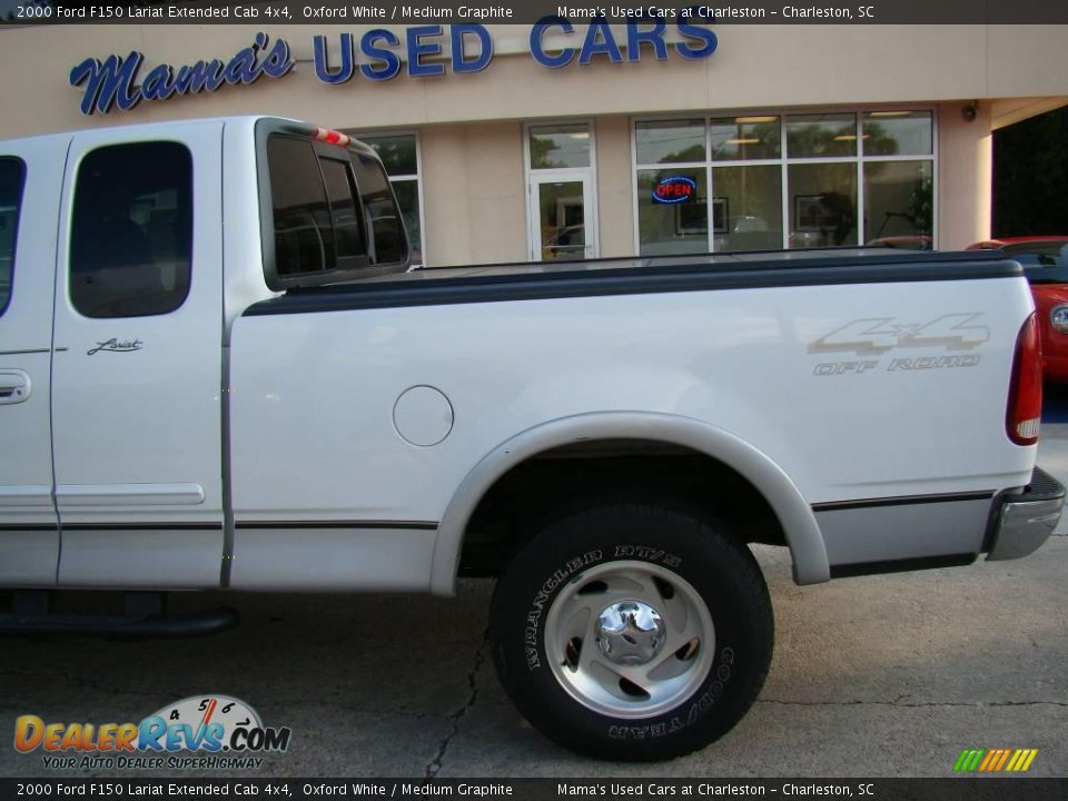 2000 Ford F150 Lariat Extended Cab 4x4 Oxford White / Medium Graphite Photo #24