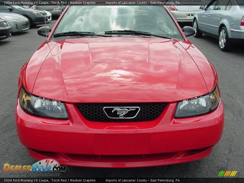 2004 Ford Mustang V6 Coupe Torch Red / Medium Graphite Photo #2