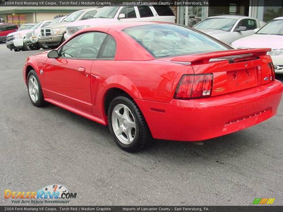 2004 Ford Mustang V6 Coupe Torch Red / Medium Graphite Photo #4