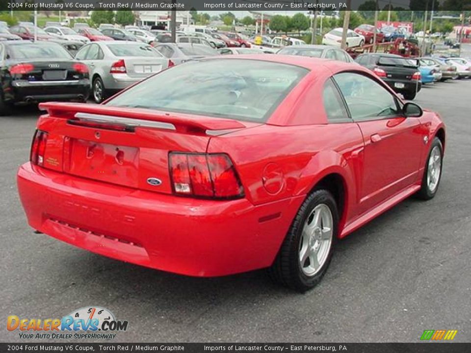 2004 Ford Mustang V6 Coupe Torch Red / Medium Graphite Photo #5