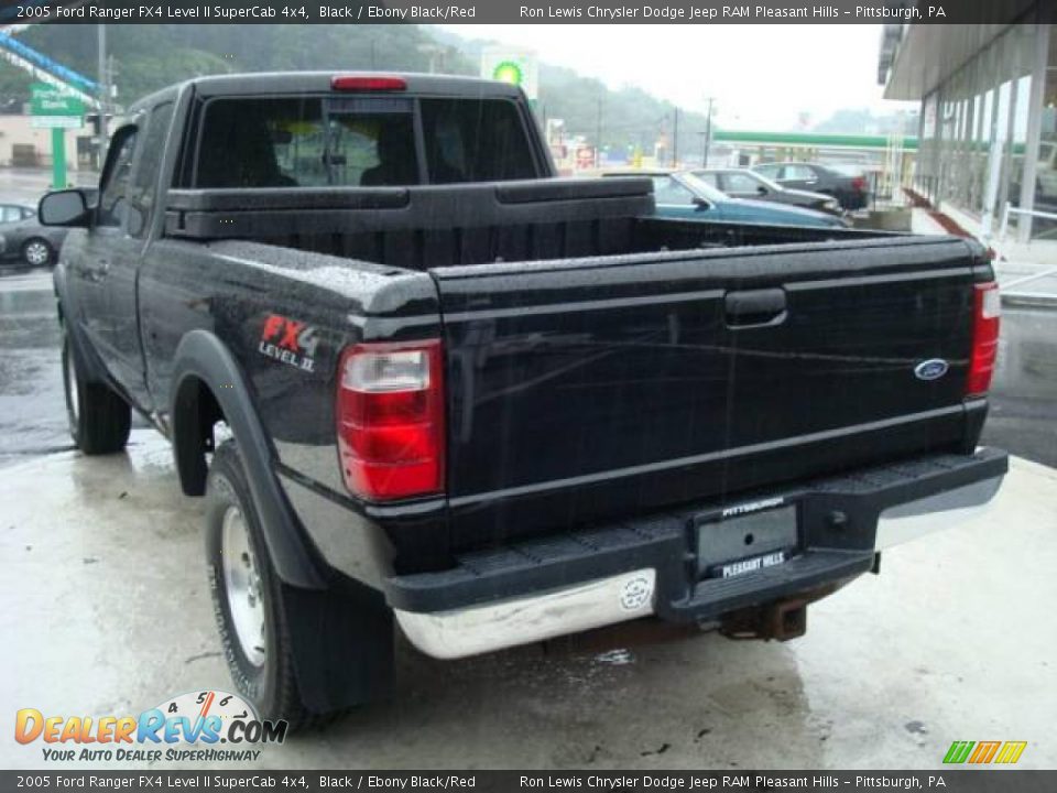 2005 Ford Ranger FX4 Level II SuperCab 4x4 Black / Ebony Black/Red Photo #2