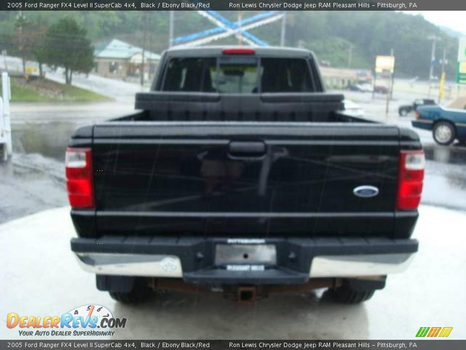 2005 Ford Ranger FX4 Level II SuperCab 4x4 Black / Ebony Black/Red Photo #3