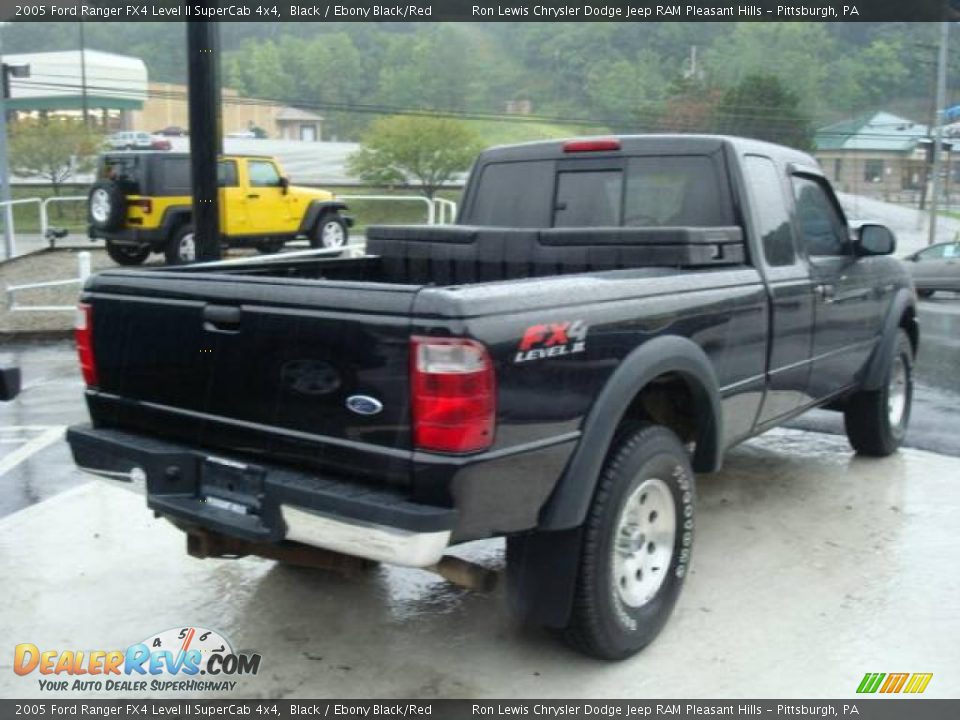 2005 Ford Ranger FX4 Level II SuperCab 4x4 Black / Ebony Black/Red Photo #4