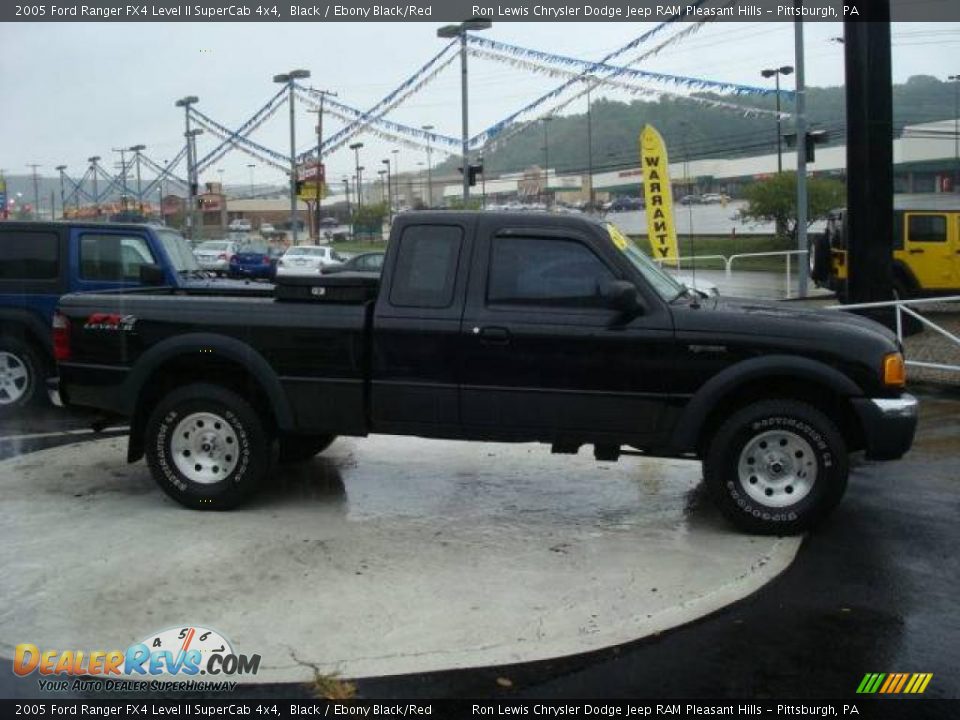 2005 Ford Ranger FX4 Level II SuperCab 4x4 Black / Ebony Black/Red Photo #5