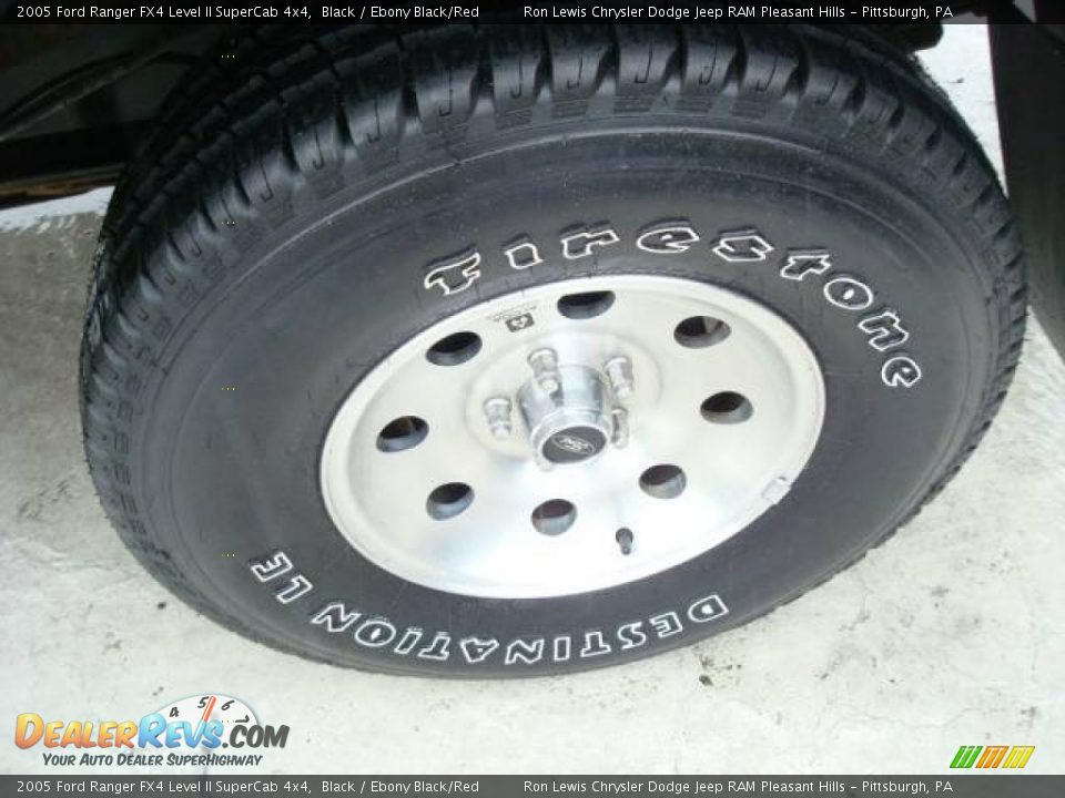 2005 Ford Ranger FX4 Level II SuperCab 4x4 Black / Ebony Black/Red Photo #10