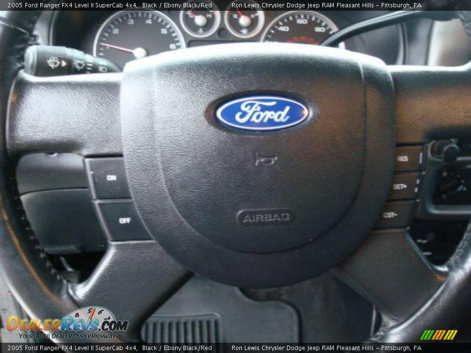 2005 Ford Ranger FX4 Level II SuperCab 4x4 Black / Ebony Black/Red Photo #22