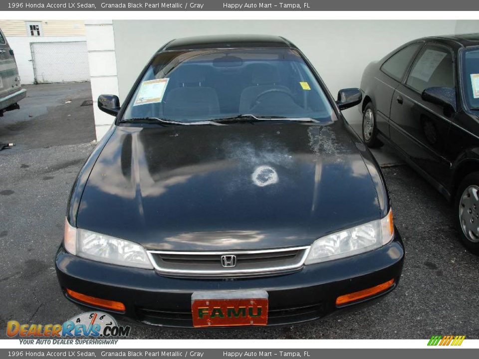 1996 Honda Accord LX Sedan Granada Black Pearl Metallic / Gray Photo #2