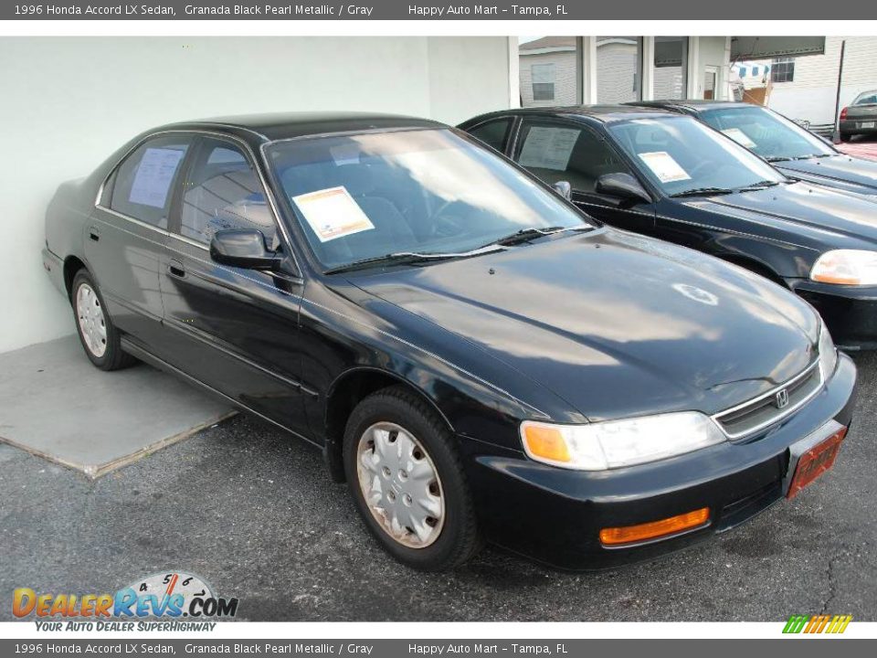 1996 Honda Accord LX Sedan Granada Black Pearl Metallic / Gray Photo #3