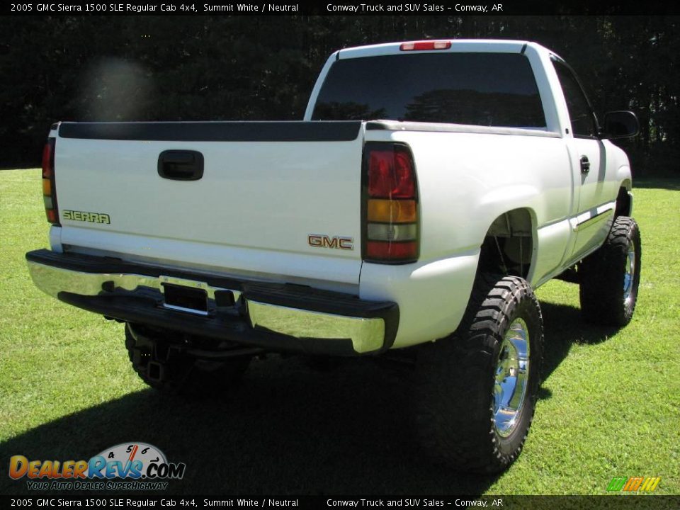 2005 GMC Sierra 1500 SLE Regular Cab 4x4 Summit White / Neutral Photo #6