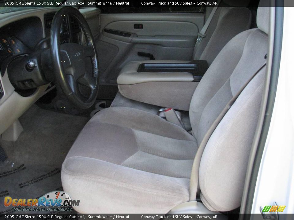 2005 GMC Sierra 1500 SLE Regular Cab 4x4 Summit White / Neutral Photo #11