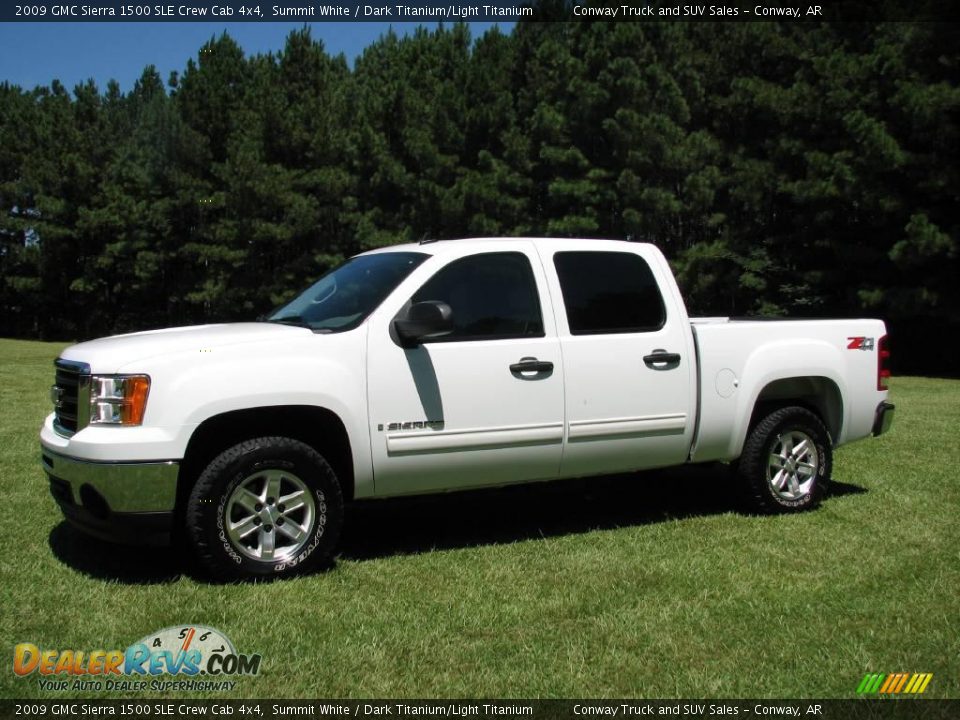 2009 GMC Sierra 1500 SLE Crew Cab 4x4 Summit White / Dark Titanium/Light Titanium Photo #1