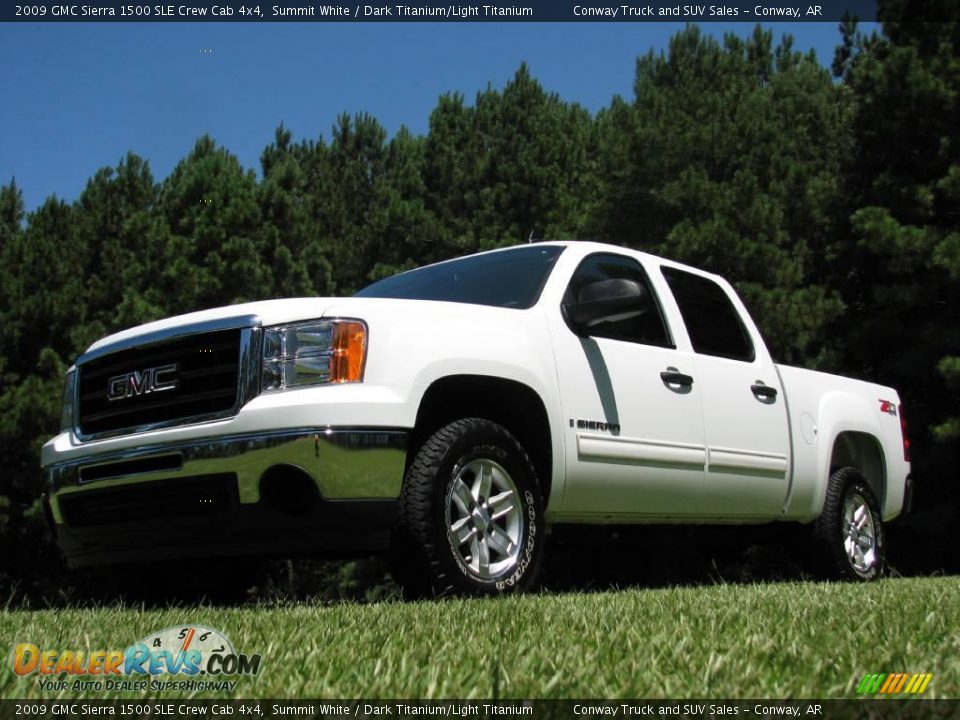 2009 GMC Sierra 1500 SLE Crew Cab 4x4 Summit White / Dark Titanium/Light Titanium Photo #2