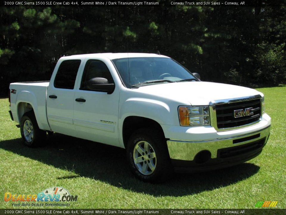 2009 GMC Sierra 1500 SLE Crew Cab 4x4 Summit White / Dark Titanium/Light Titanium Photo #4