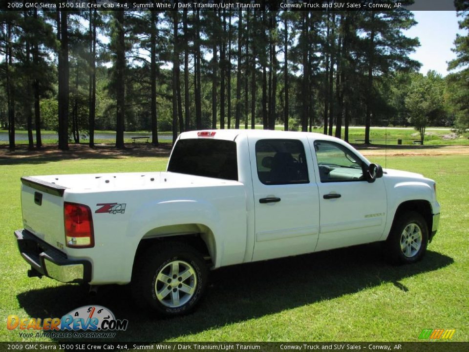 2009 GMC Sierra 1500 SLE Crew Cab 4x4 Summit White / Dark Titanium/Light Titanium Photo #5