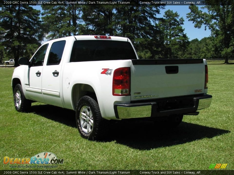 2009 GMC Sierra 1500 SLE Crew Cab 4x4 Summit White / Dark Titanium/Light Titanium Photo #7