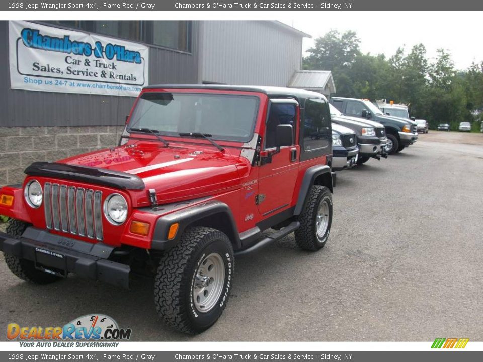 1998 Jeep Wrangler Sport 4x4 Flame Red / Gray Photo #1