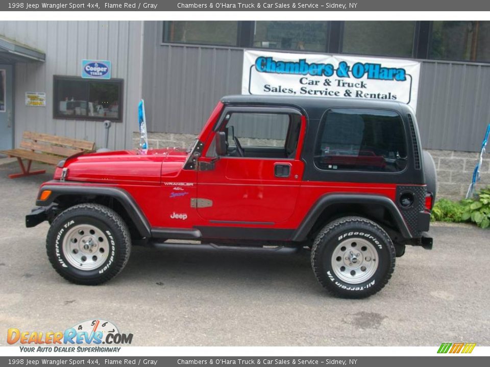 1998 Jeep Wrangler Sport 4x4 Flame Red / Gray Photo #2