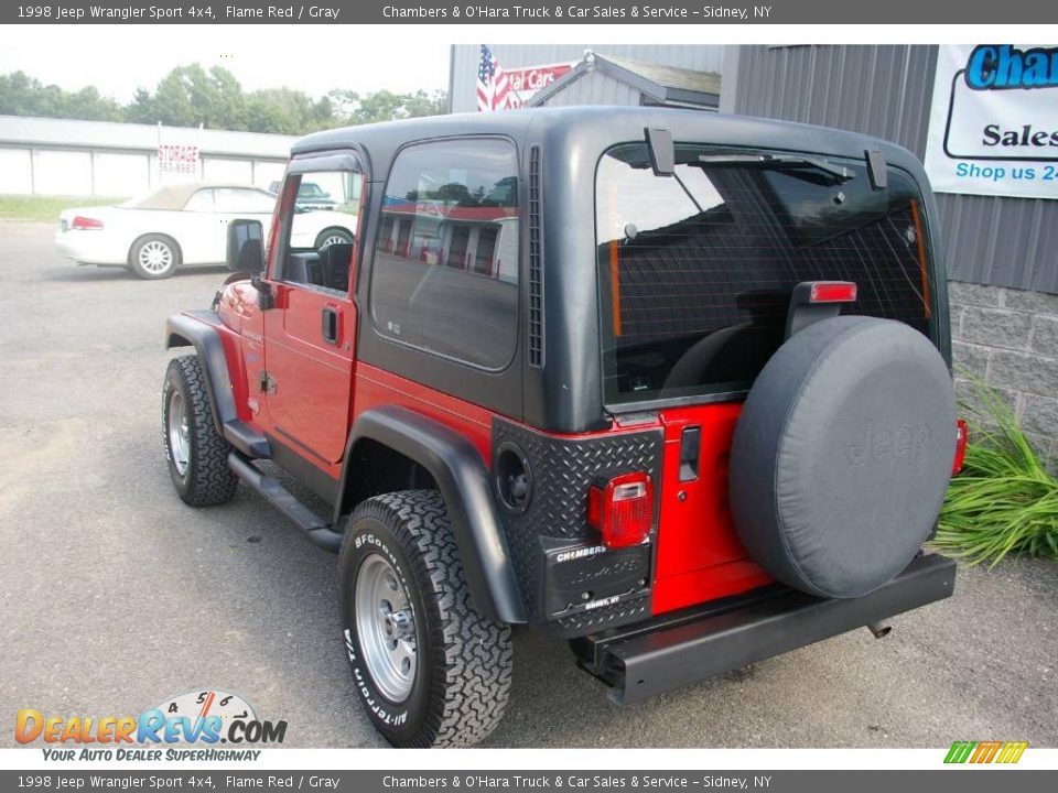 1998 Jeep Wrangler Sport 4x4 Flame Red / Gray Photo #8
