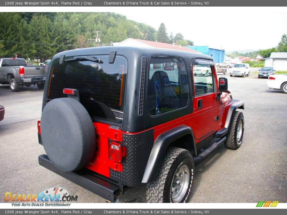 1998 Jeep Wrangler Sport 4x4 Flame Red / Gray Photo #10
