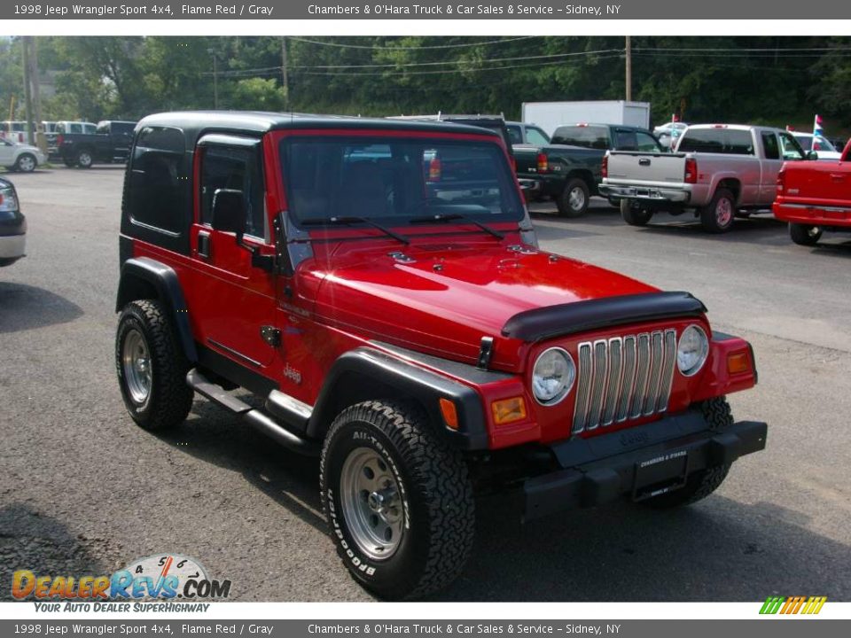 1998 Jeep Wrangler Sport 4x4 Flame Red / Gray Photo #12