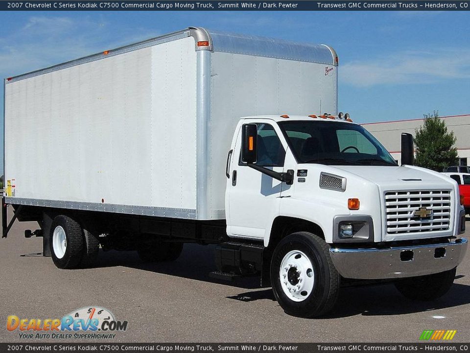 2007 Chevrolet C Series Kodiak C7500 Commercial Cargo Moving Truck Summit White / Dark Pewter Photo #1