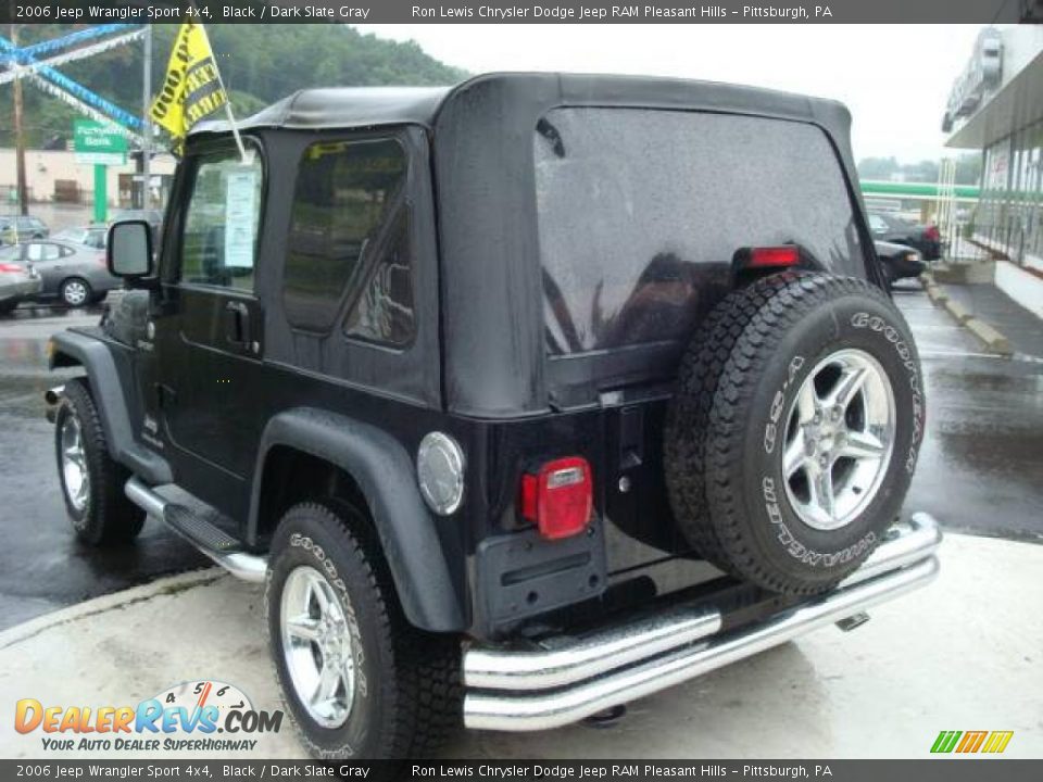 2006 Jeep Wrangler Sport 4x4 Black / Dark Slate Gray Photo #2