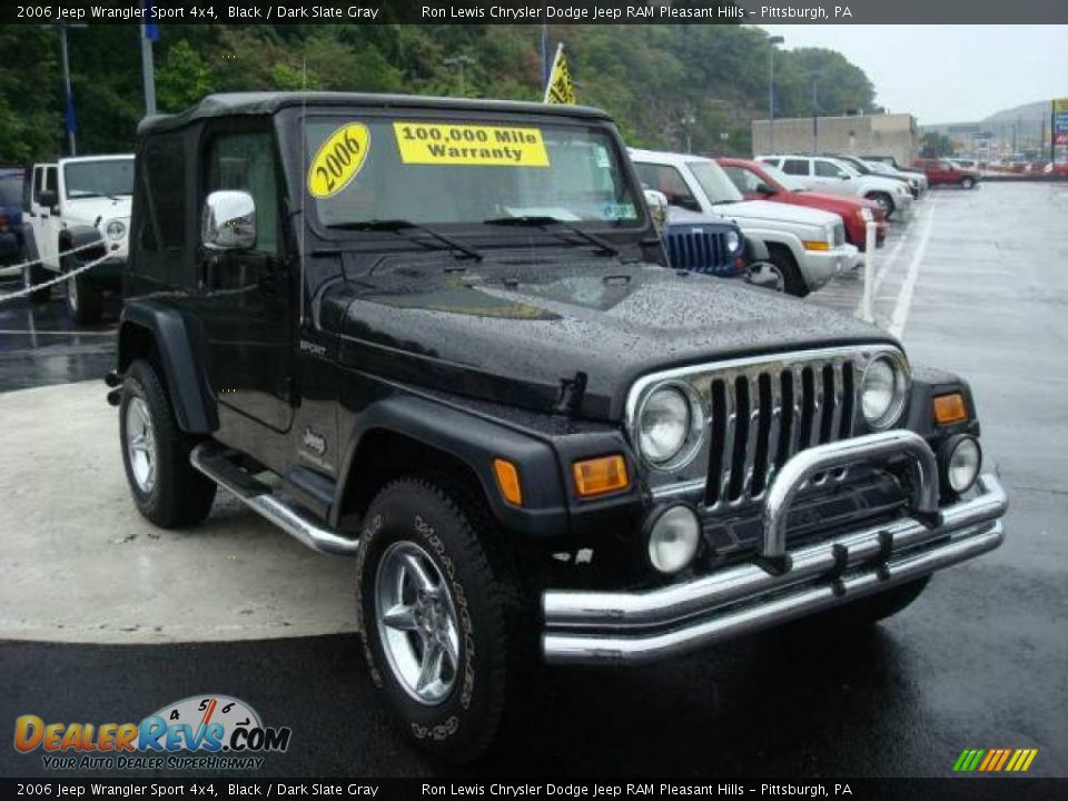 2006 Jeep Wrangler Sport 4x4 Black / Dark Slate Gray Photo #6