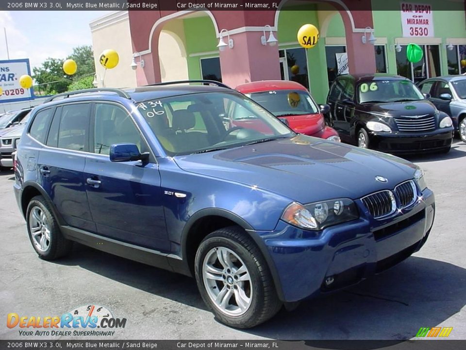 2006 BMW X3 3.0i Mystic Blue Metallic / Sand Beige Photo #1