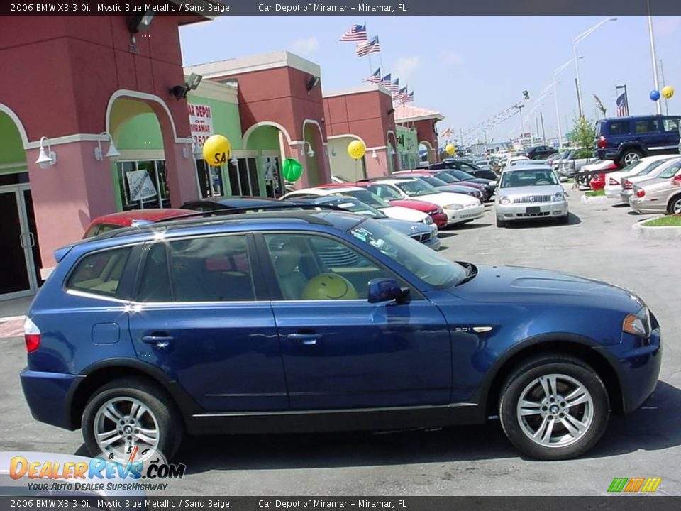 2006 BMW X3 3.0i Mystic Blue Metallic / Sand Beige Photo #2