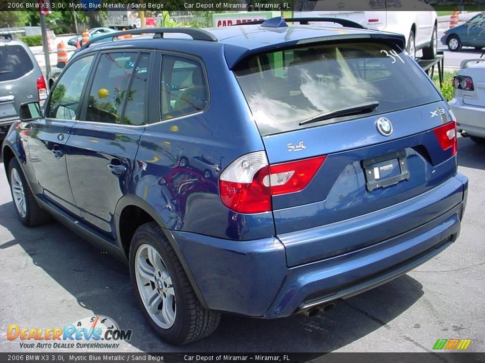 2006 BMW X3 3.0i Mystic Blue Metallic / Sand Beige Photo #6