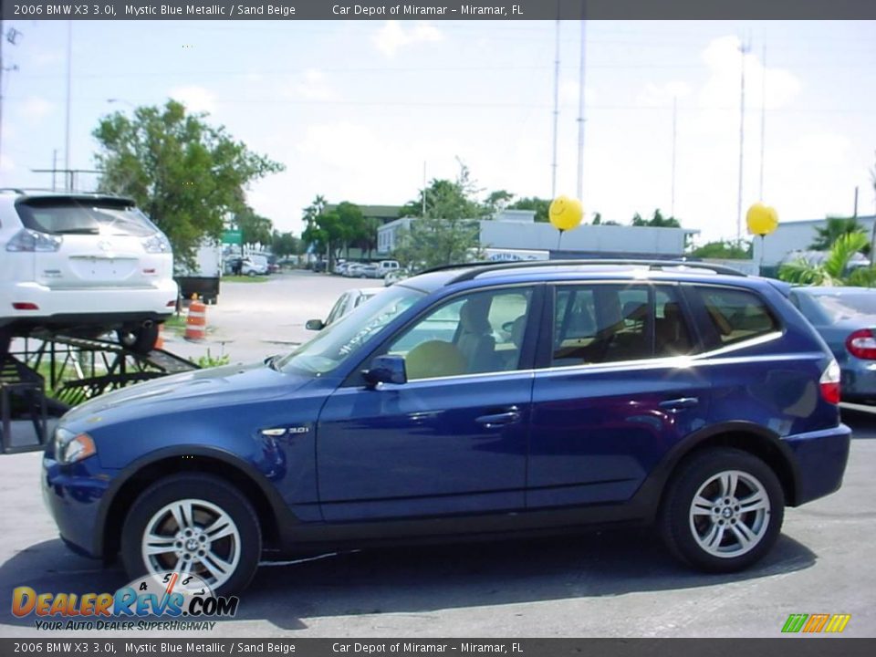 2006 BMW X3 3.0i Mystic Blue Metallic / Sand Beige Photo #7