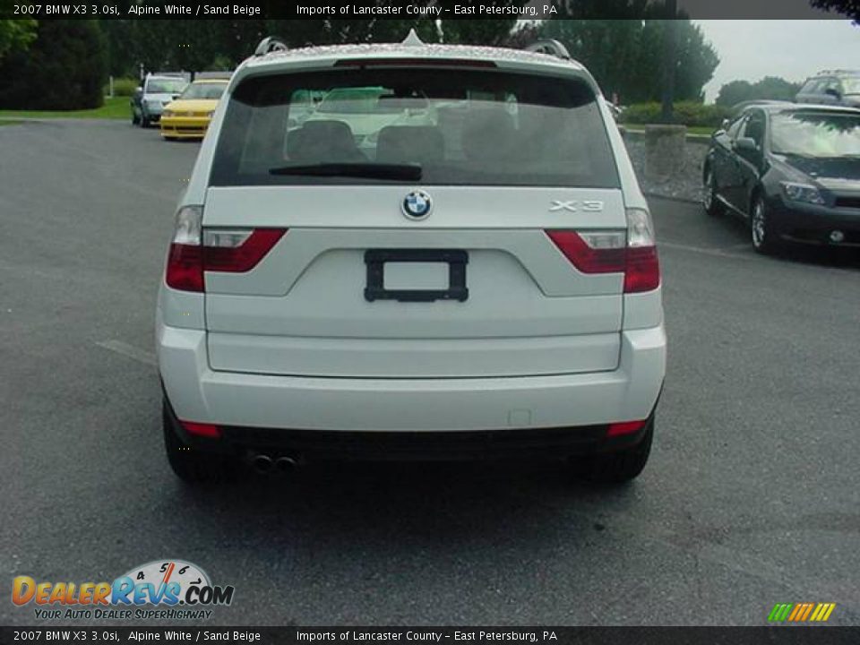 2007 BMW X3 3.0si Alpine White / Sand Beige Photo #4
