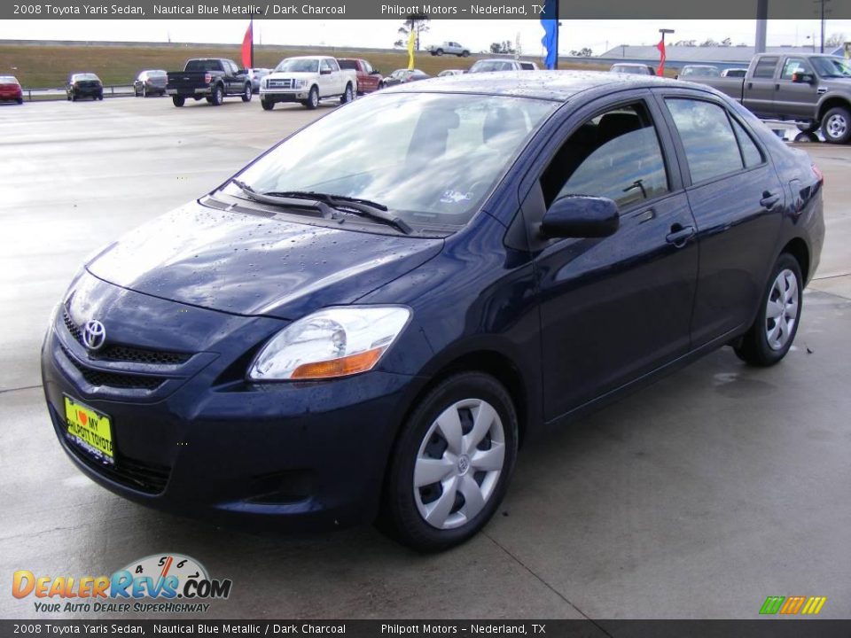 2008 Toyota Yaris Sedan Nautical Blue Metallic / Dark Charcoal Photo #1