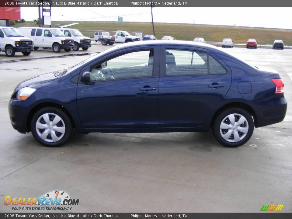 2008 Toyota Yaris Sedan Nautical Blue Metallic / Dark Charcoal Photo #2