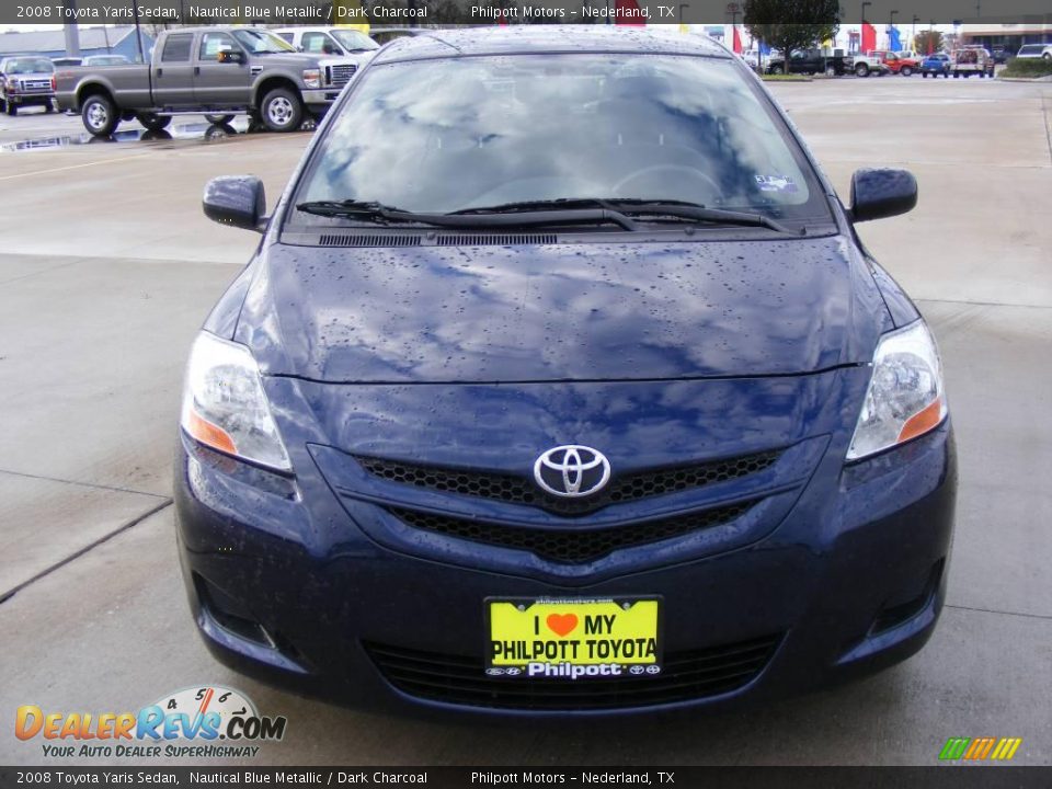 2008 Toyota Yaris Sedan Nautical Blue Metallic / Dark Charcoal Photo #3