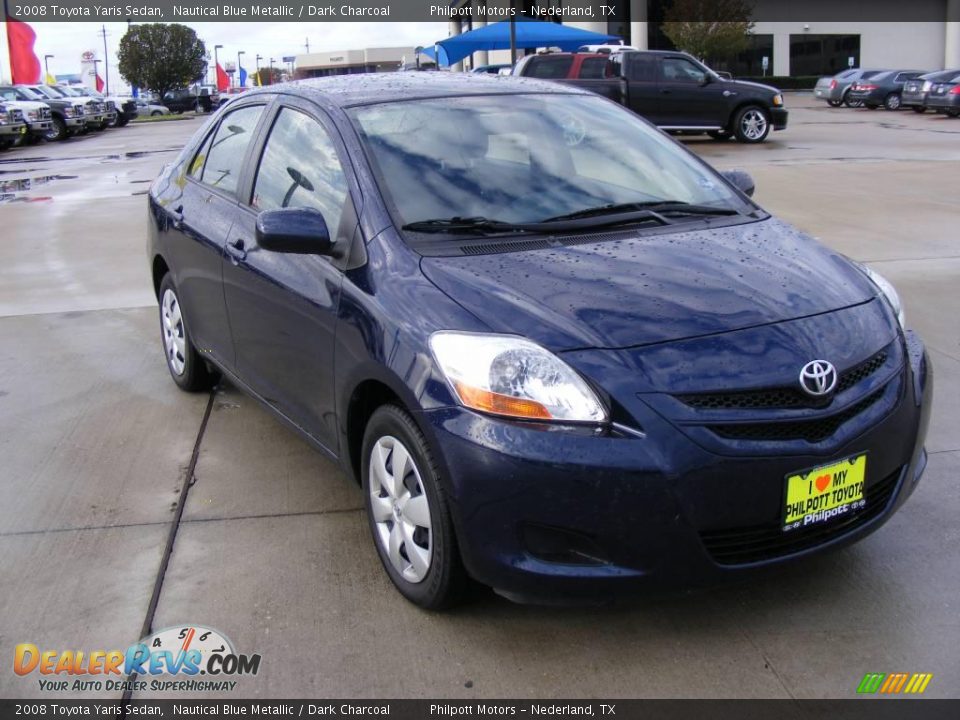 2008 Toyota Yaris Sedan Nautical Blue Metallic / Dark Charcoal Photo #4